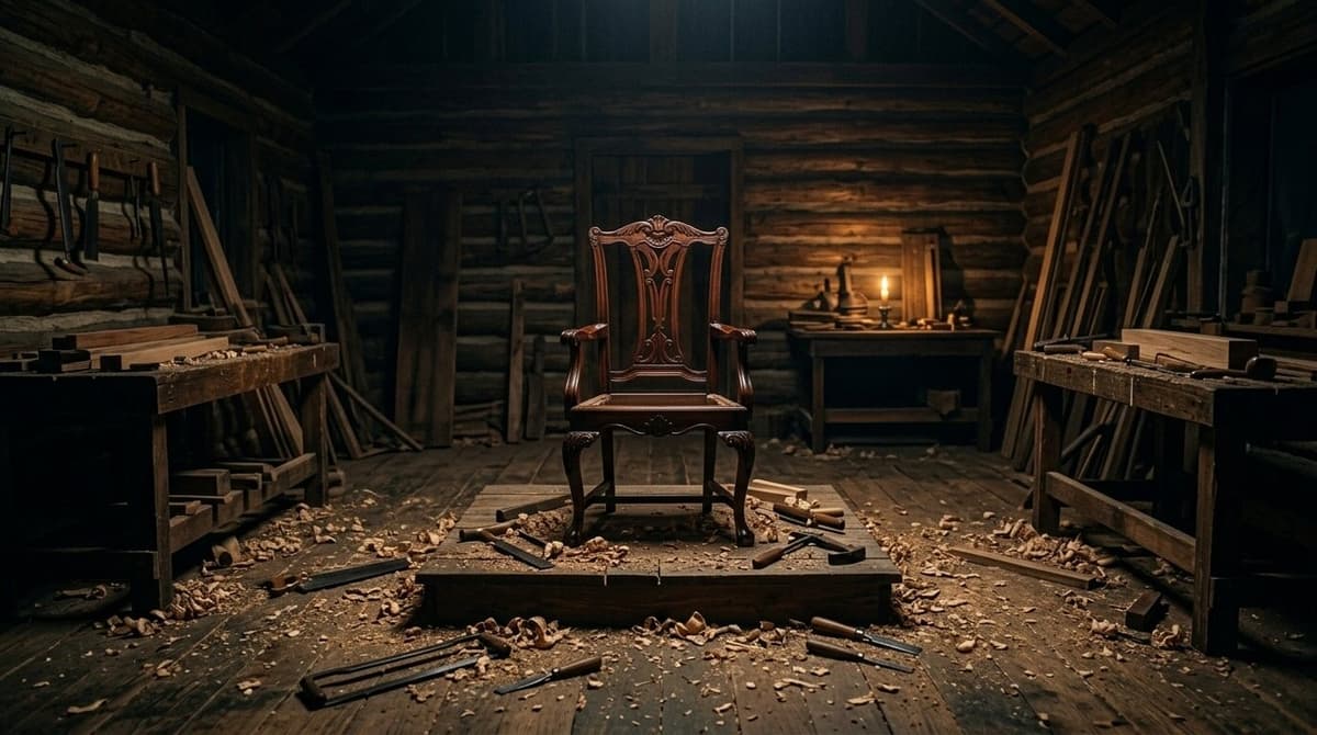 The Crowe estate attic and the Master's Chair — the world built as an environment
