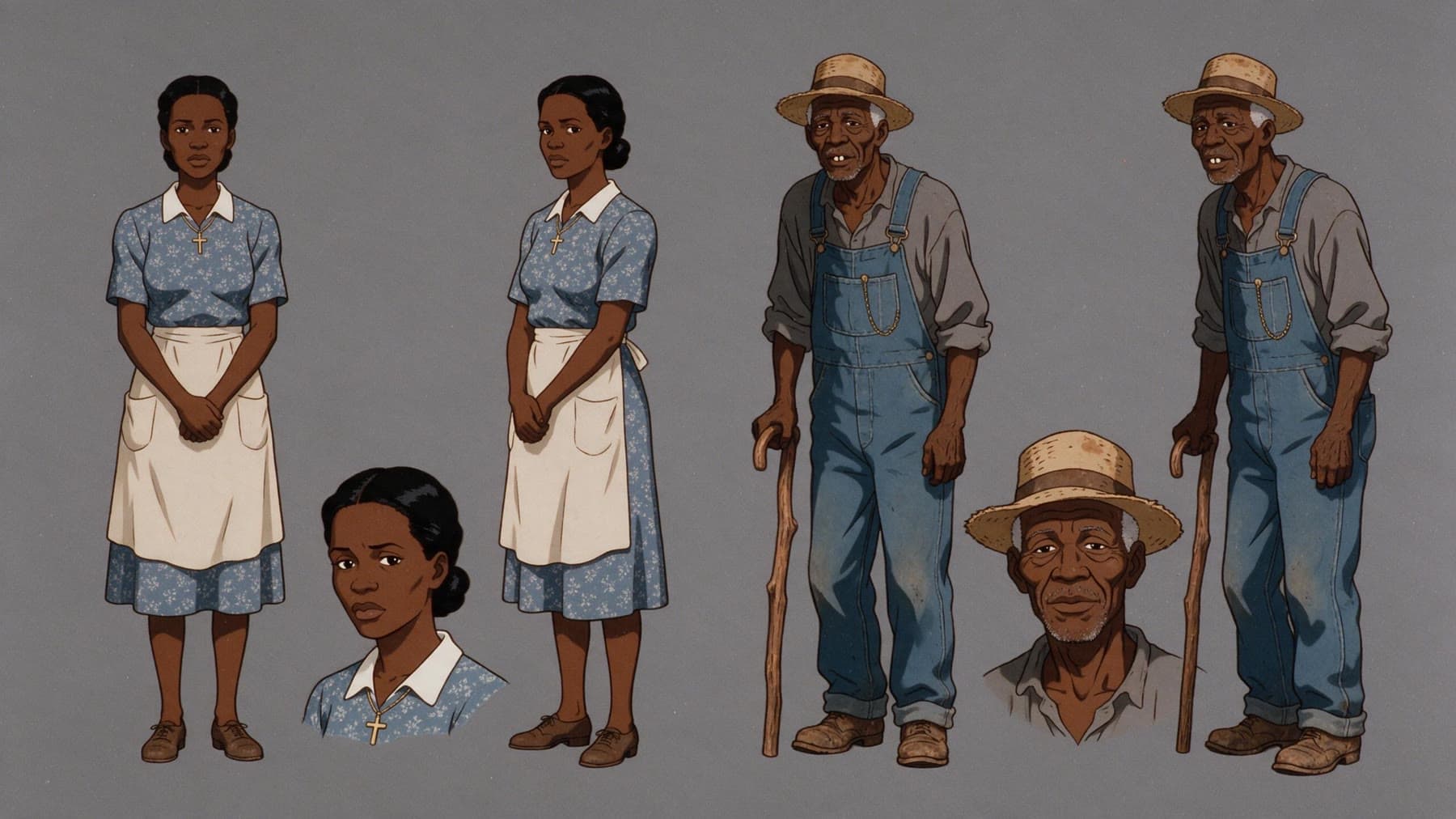 Model sheet of Ruth and Mose